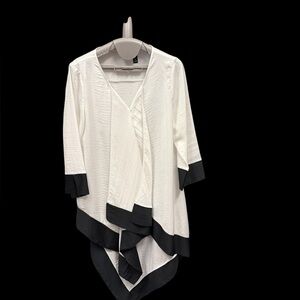 Elegant White and Black Women's Blouse
